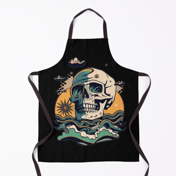 Aperçu de l'œuvre Skull & Waves créée et vendue par TrendyPalette.