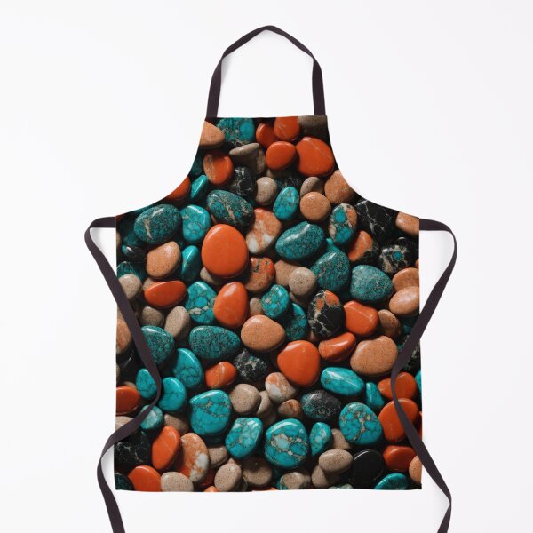 Item preview, Beautiful Smooth Colorful Pebbles Pattern - Copper Brick Teal Marble Rocks designed and sold by Moonsiess.