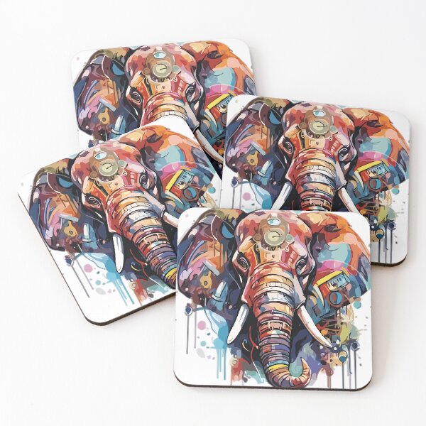 Item preview, cool elephant watercolor vintage designed and sold by DragonPrint.