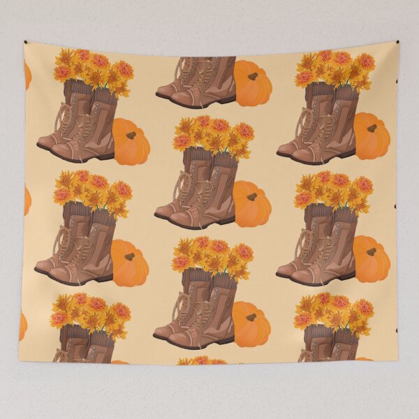Item preview, Fall boots, mums, and a pumpkin  designed and sold by Artistkhg.