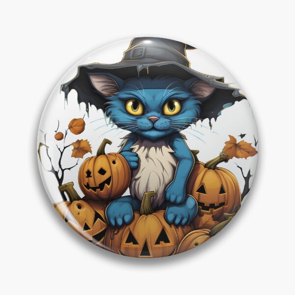 Item preview, Blue cat with witch hat designed and sold by GediaPrints.