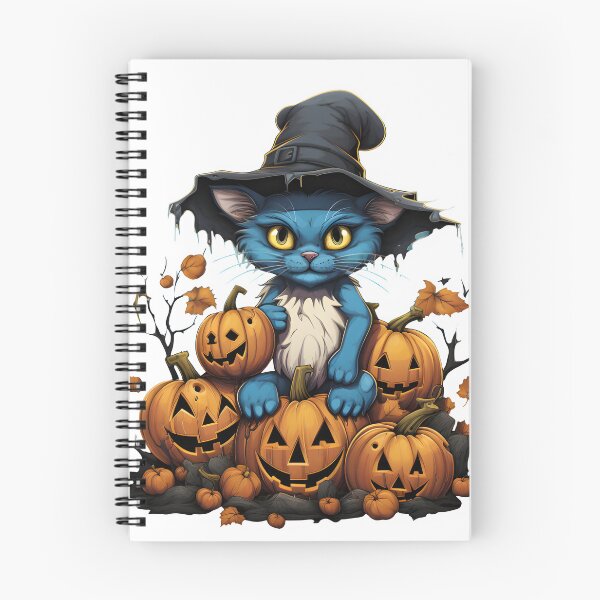 Item preview, Blue cat with witch hat designed and sold by GediaPrints.