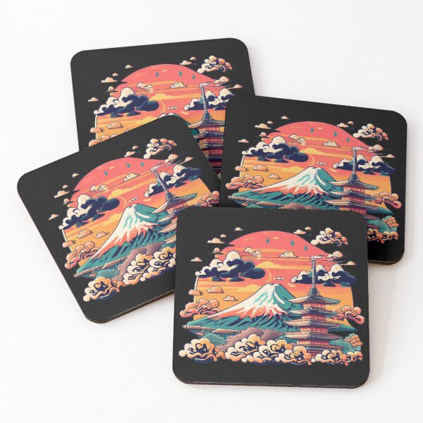 Aperçu de l'œuvre Mountains at sunset créée et vendue par TrendyPalette.