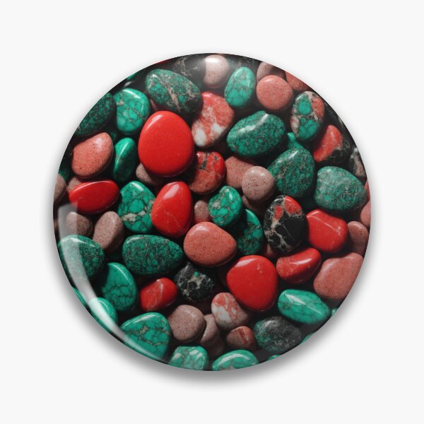 Item preview, Beautiful Smooth Colorful Pebbles Pattern - Red Brick Teal Black Marbles designed and sold by Moonsiess.