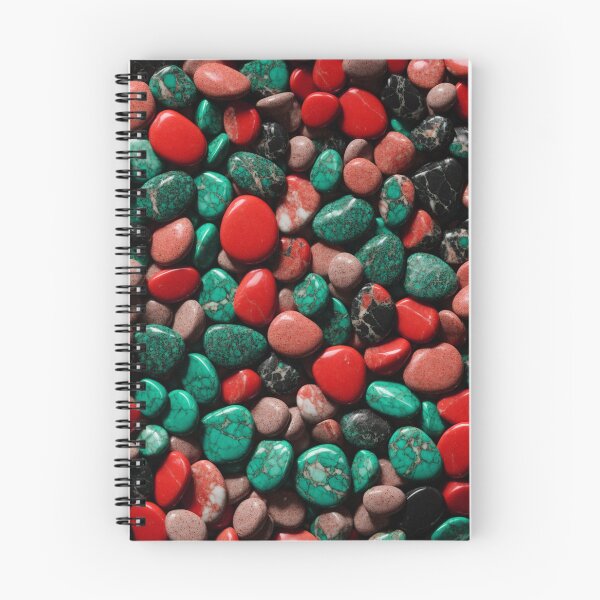 Item preview, Beautiful Smooth Colorful Pebbles Pattern - Red Brick Teal Black Marbles designed and sold by Moonsiess.
