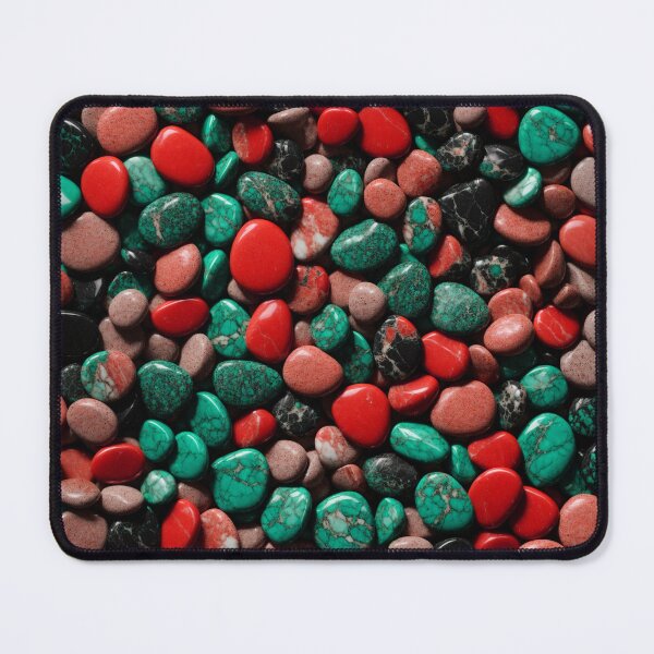 Item preview, Beautiful Smooth Colorful Pebbles Pattern - Red Brick Teal Black Marbles designed and sold by Moonsiess.
