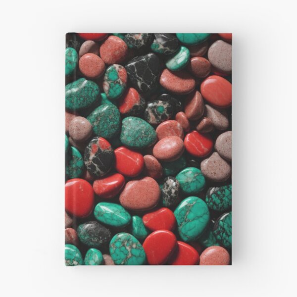 Item preview, Beautiful Smooth Colorful Pebbles Pattern - Red Brick Teal Black Marbles designed and sold by Moonsiess.
