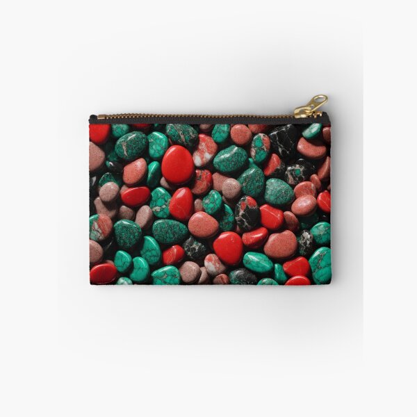 Item preview, Beautiful Smooth Colorful Pebbles Pattern - Red Brick Teal Black Marbles designed and sold by Moonsiess.
