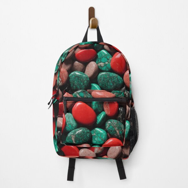 Item preview, Beautiful Smooth Colorful Pebbles Pattern - Red Brick Teal Black Marbles designed and sold by Moonsiess.
