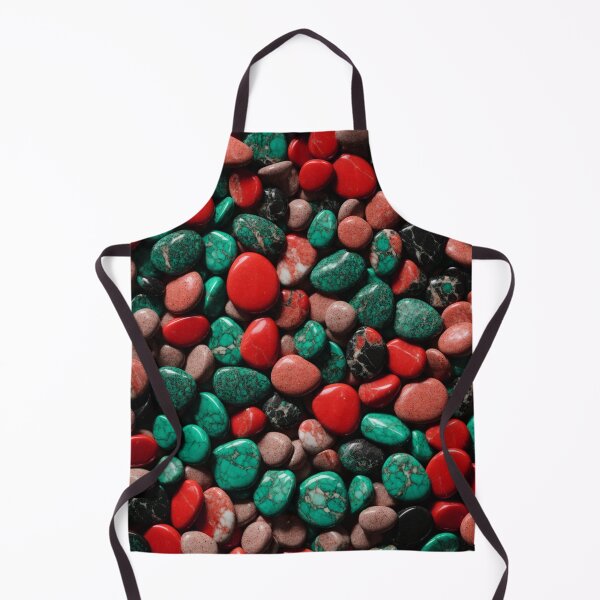 Item preview, Beautiful Smooth Colorful Pebbles Pattern - Red Brick Teal Black Marbles designed and sold by Moonsiess.