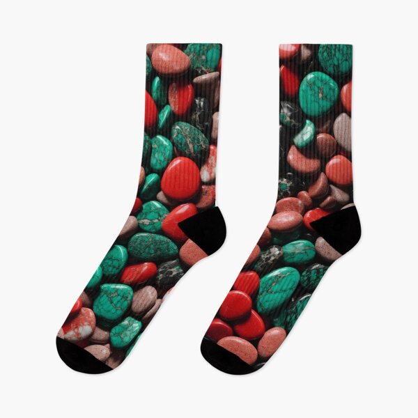 Item preview, Beautiful Smooth Colorful Pebbles Pattern - Red Brick Teal Black Marbles designed and sold by Moonsiess.