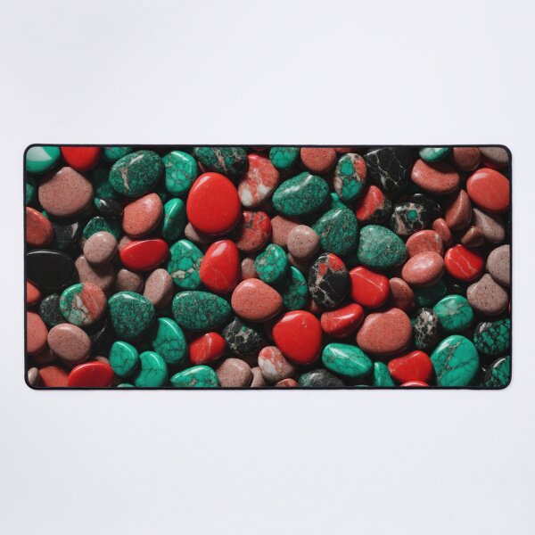 Item preview, Beautiful Smooth Colorful Pebbles Pattern - Red Brick Teal Black Marbles designed and sold by Moonsiess.