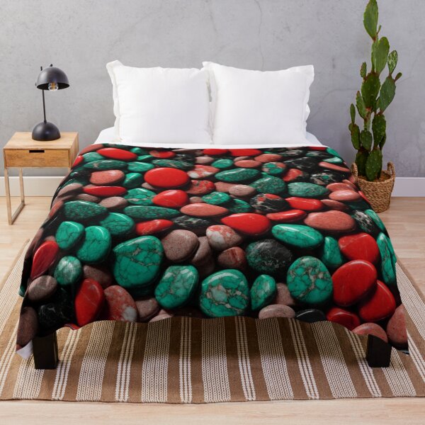 Item preview, Beautiful Smooth Colorful Pebbles Pattern - Red Brick Teal Black Marbles designed and sold by Moonsiess.