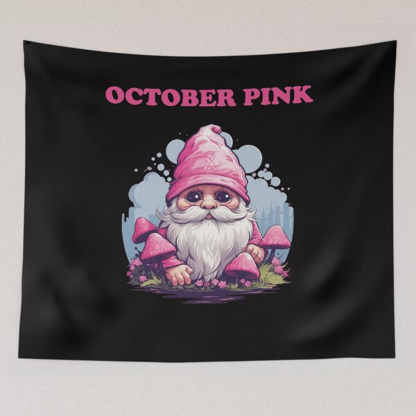 Item preview, Gnome breast cancer awareness design, October Pink design, pink Christmas designed and sold by Lactus.