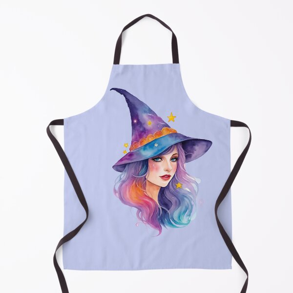 Item preview, Witchs Whimsy in Purple - aquarell wiccan portrait designed and sold by EmeraldeaArt.