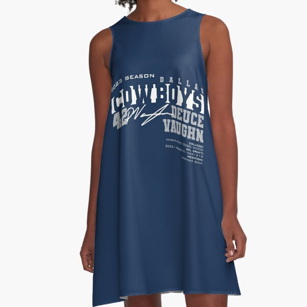 Dallas Cowboys Women's V-Neck Summer T-shirt Dress Skirt Short Sleeve  Sundress