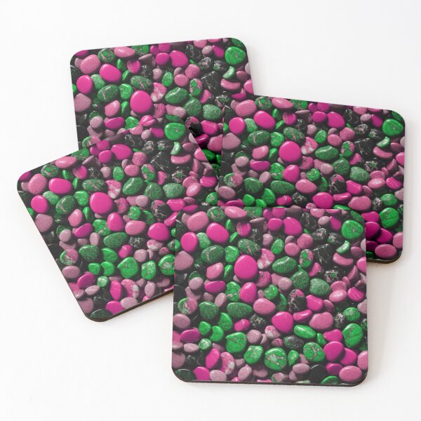 Item preview, Beautiful Smooth Colorful Pebbles Pattern - Pink Green Black Marbles designed and sold by Moonsiess.