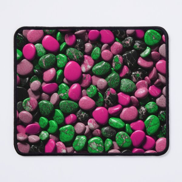 Item preview, Beautiful Smooth Colorful Pebbles Pattern - Pink Green Black Marbles designed and sold by Moonsiess.