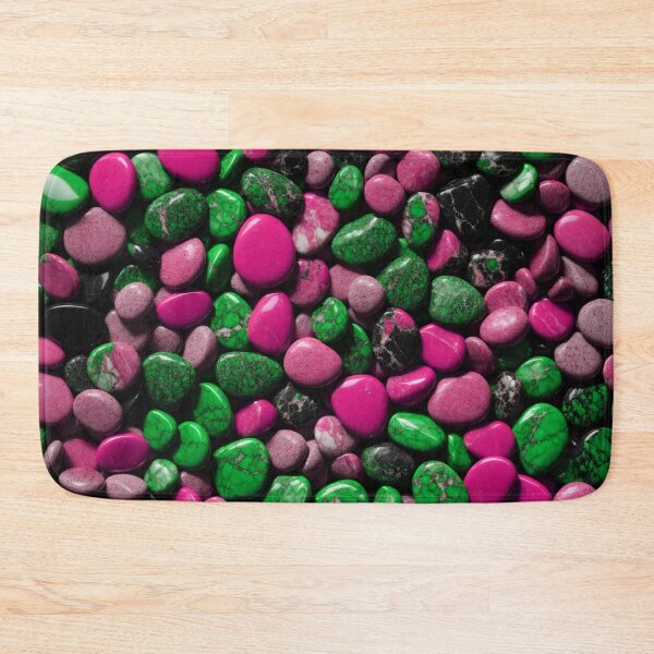 Item preview, Beautiful Smooth Colorful Pebbles Pattern - Pink Green Black Marbles designed and sold by Moonsiess.