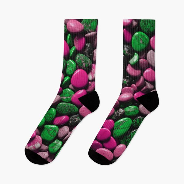 Item preview, Beautiful Smooth Colorful Pebbles Pattern - Pink Green Black Marbles designed and sold by Moonsiess.