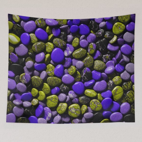 Item preview, Beautiful Smooth Colorful Pebbles Pattern - Blue Yellow Black Marbles designed and sold by Moonsiess.