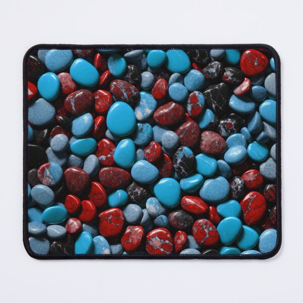 Item preview, Beautiful Smooth Colorful Pebbles Pattern - Red Teal Blue Marbles designed and sold by Moonsiess.