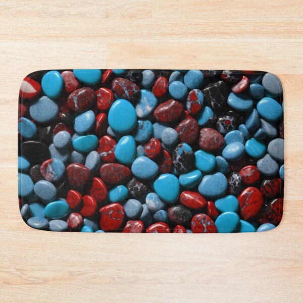 Item preview, Beautiful Smooth Colorful Pebbles Pattern - Red Teal Blue Marbles designed and sold by Moonsiess.