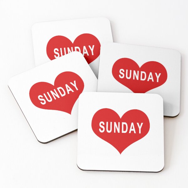 Item preview, SUNDAY Red Love Heart designed and sold by usernamenaijan.