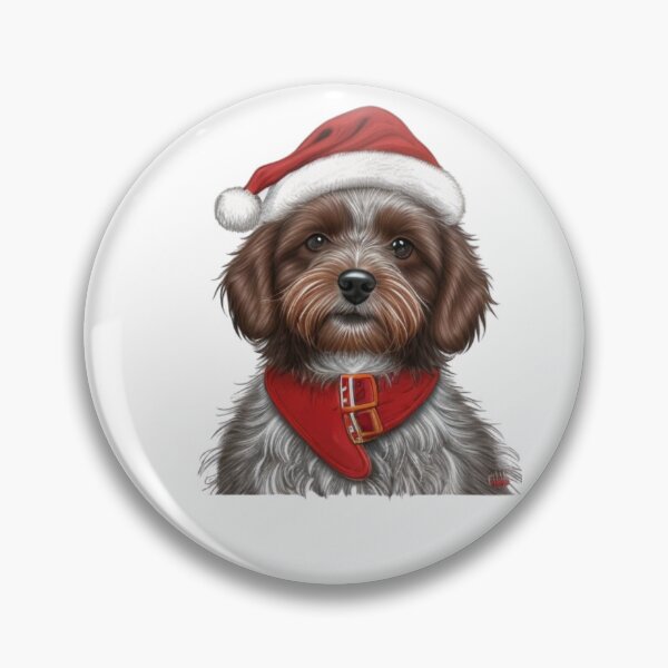 Item preview, brown and grey dog Santa. designed and sold by Debsgiftware Ward.