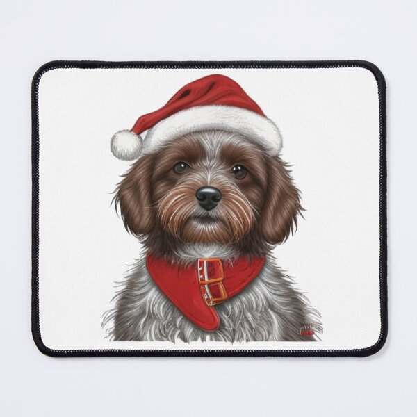 Item preview, brown and grey dog Santa. designed and sold by Debsgiftware .