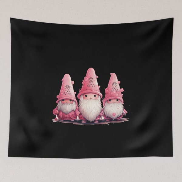 Item preview, Gnome breast cancer awareness design, October Pink design, pink Christmas design designed and sold by Lactus.