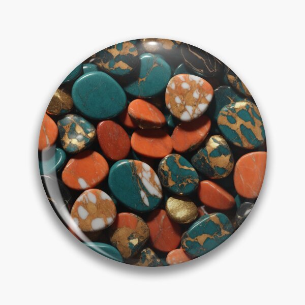 Item preview, Beautiful Smooth Colorful Pebbles Pattern - Coral Copper Red Teal Marbles designed and sold by Moonsiess.