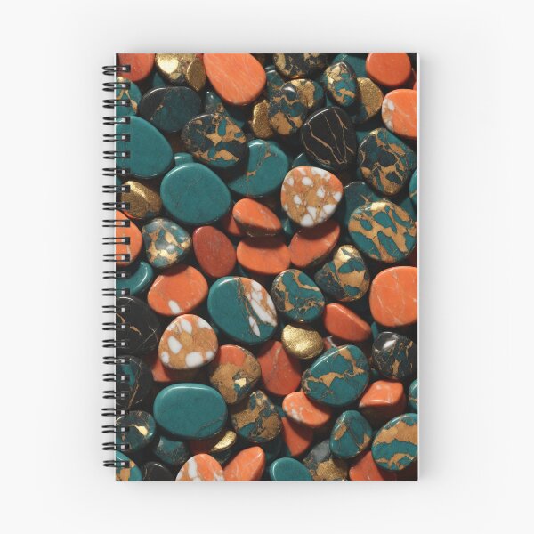 Item preview, Beautiful Smooth Colorful Pebbles Pattern - Coral Copper Red Teal Marbles designed and sold by Moonsiess.