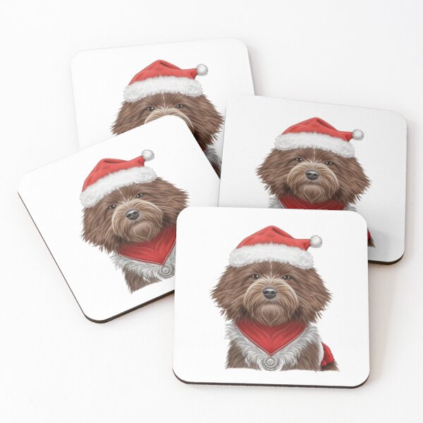 Item preview, Brown Santa dog with hat  Merry Christmas designed and sold by Debsgiftware Ward.