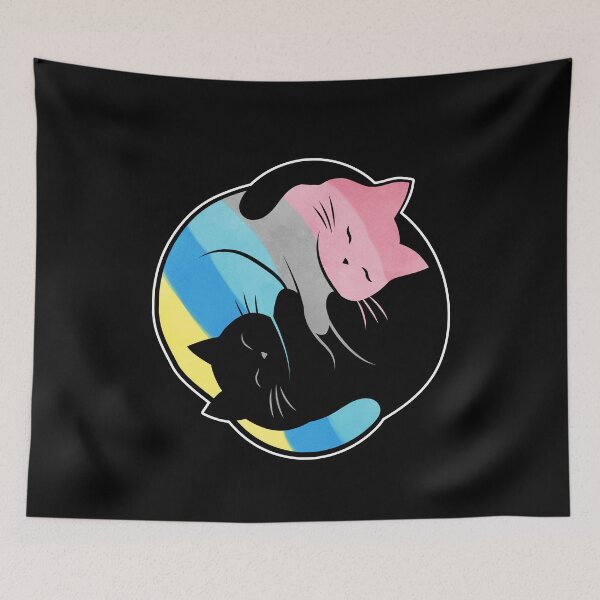 Item preview, Genderflux Yin Yang Cat LGBT Pride Flag designed and sold by Clara Hollins.