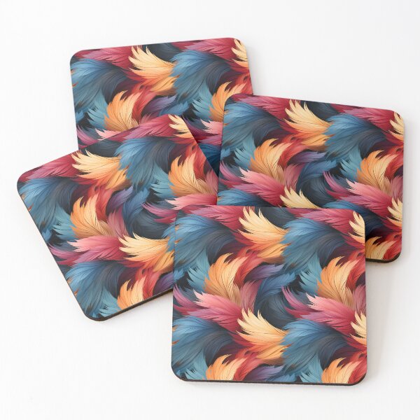 Item preview, Multicolored feathers tile pattern designed and sold by Diala1984.