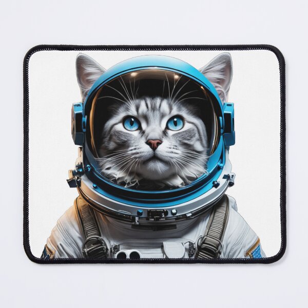 Item preview, Space cat with blue eyes looking at the stars and the moon.Atronaut cat designed and sold by By-Jeff.