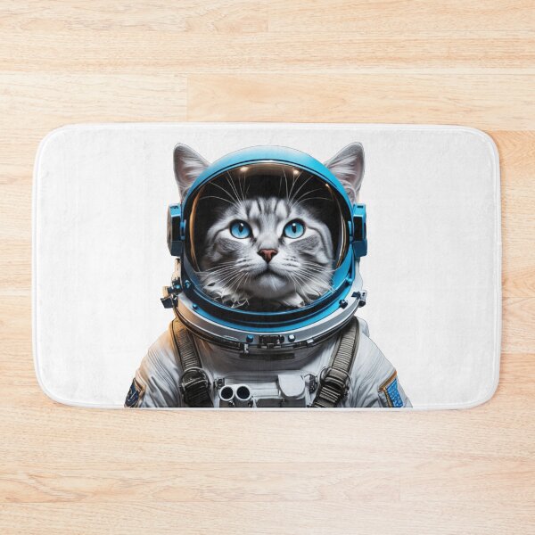 Item preview, Space cat with blue eyes looking at the stars and the moon.Atronaut cat designed and sold by By-Jeff.