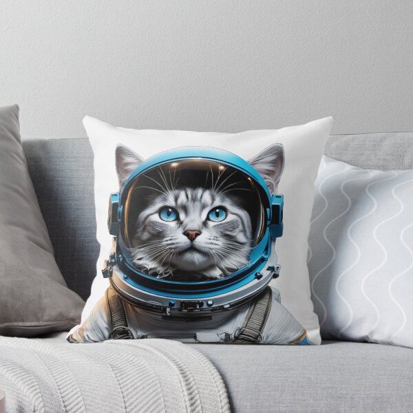 Item preview, Space cat with blue eyes looking at the stars and the moon.Atronaut cat designed and sold by By-Jeff.