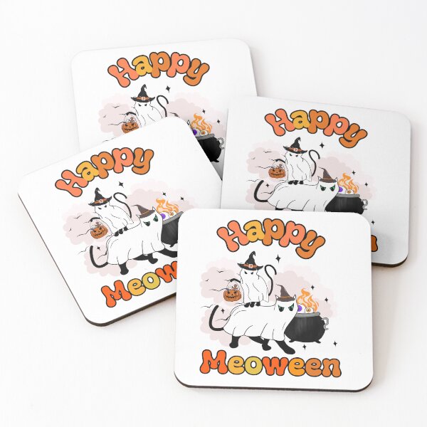 Item preview, Happy Meoween Funny Ghost Cats Halloween designed and sold by sweetpictures.
