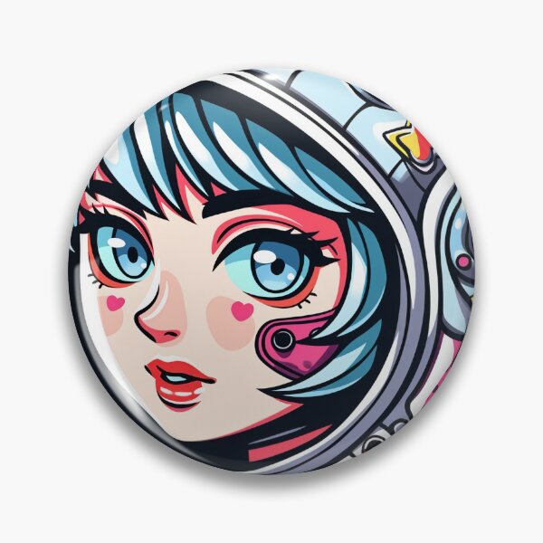 Item preview, Kawaii Retro Future Astronaut Anime Girl designed and sold by bubblegoth.