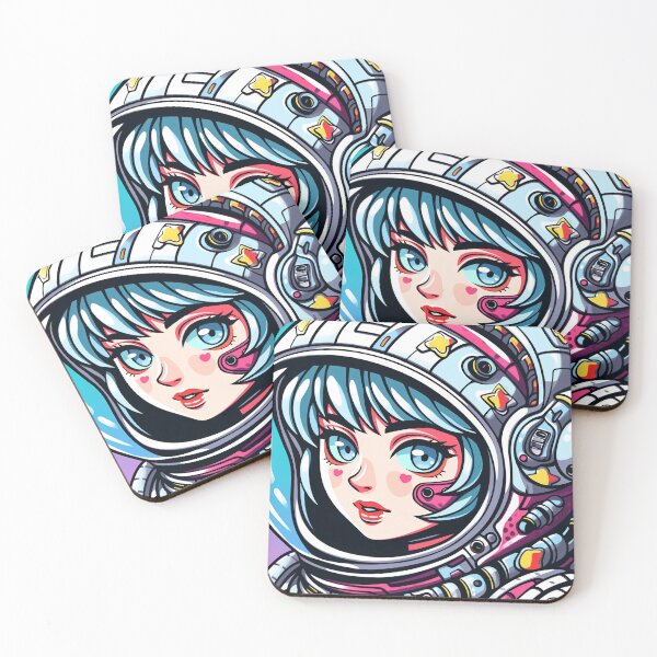 Item preview, Kawaii Retro Future Astronaut Anime Girl designed and sold by bubblegoth.