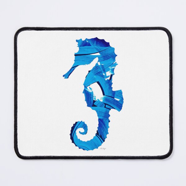 Item preview, Blue And White Seahorse Beach Ocean Art designed and sold by Sharon Cummings Art.