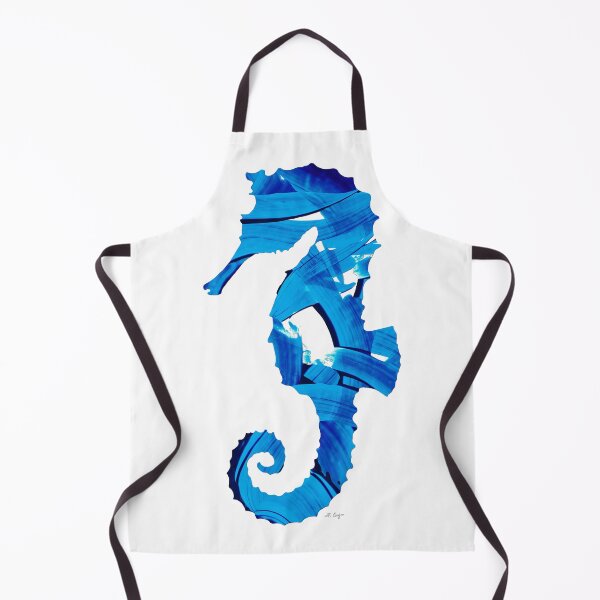 Item preview, Blue And White Seahorse Beach Ocean Art designed and sold by Sharon Cummings Art.