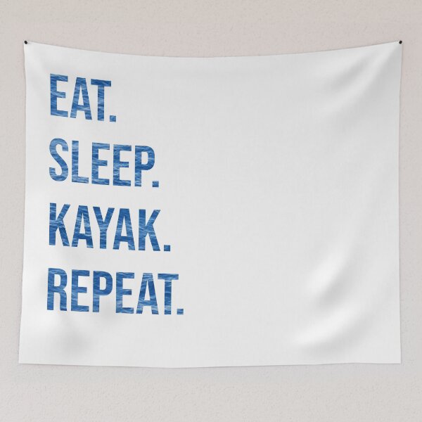 Item preview, COMER. DORMIR. KAYAC. REPETIR. Pegatina de kayak, camiseta designed and sold by Stocksjohn.