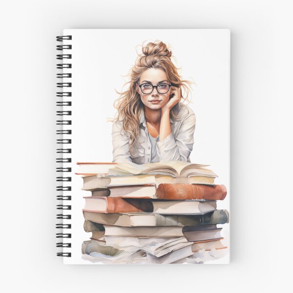 Item preview, Beautiful Woman and a Mountain of Books designed and sold by Sketch-Shack.