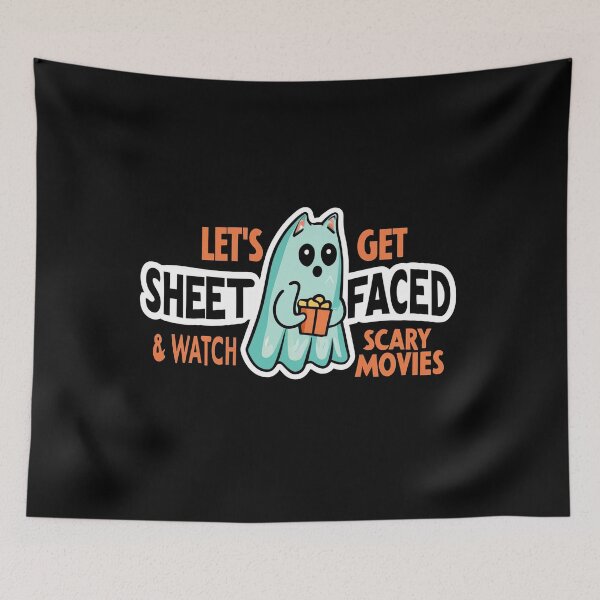 Item preview, Let's Get Sheet Faced and Watch a Scary Movie Halloween Ghost designed and sold by witch-night.