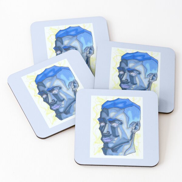 Item preview, Blue Statue Head Portrait Man designed and sold by Harold-Inks.