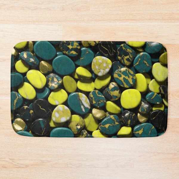 Item preview, Beautiful Smooth Colorful Pebbles Pattern Bright Yellow Teal Marbles designed and sold by Moonsiess.