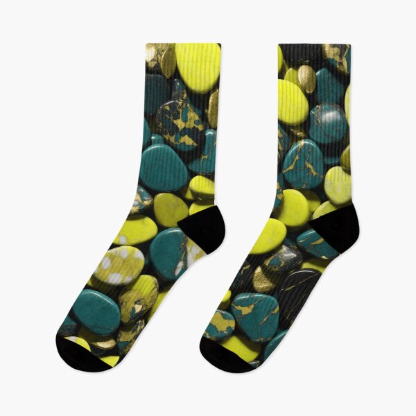 Item preview, Beautiful Smooth Colorful Pebbles Pattern Bright Yellow Teal Marbles designed and sold by Moonsiess.